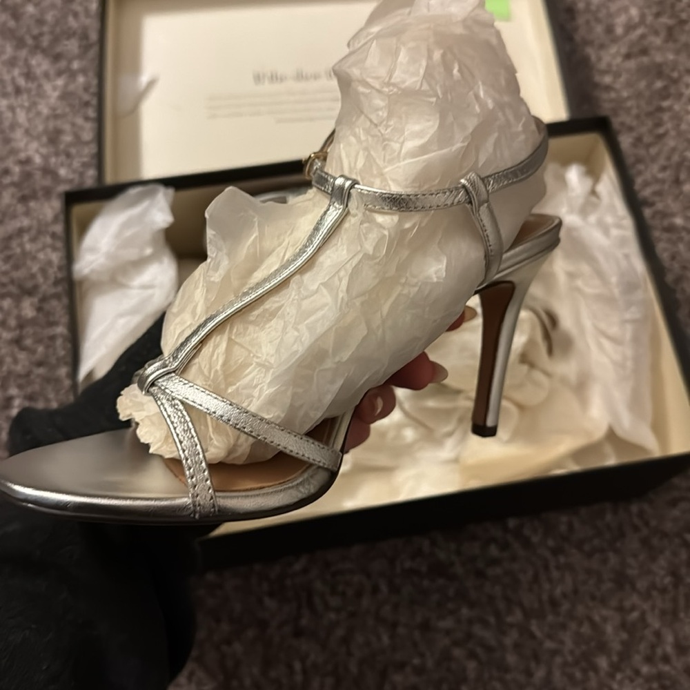 Ann Taylor Practically New Silver High Heels - image 4